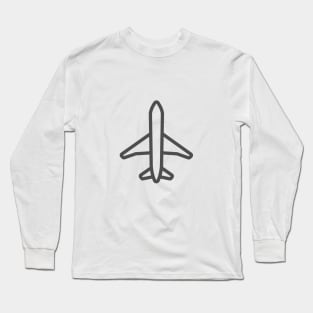 Funny Airplane Icon, Aviation Long Sleeve T-Shirt